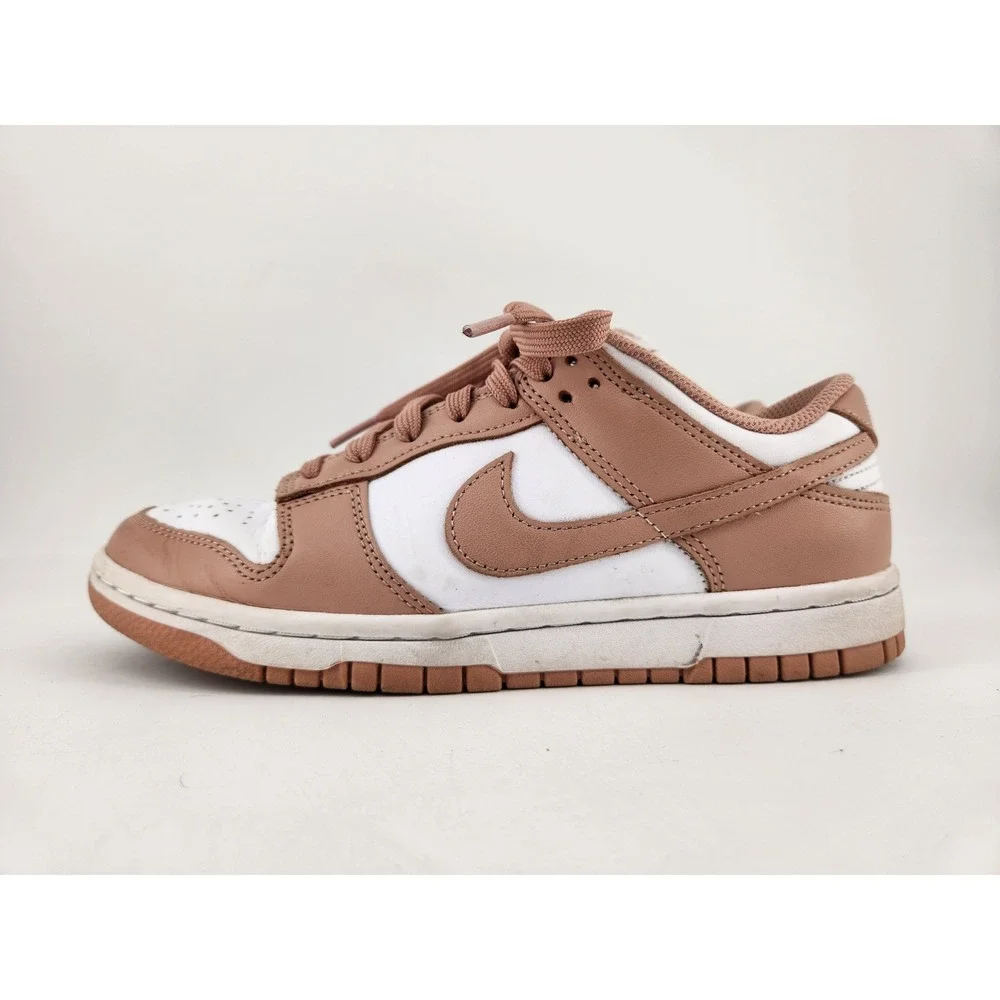 Nike Dunk Low Sneakers‎ Womens 7 Rose Whisper White DD1503-118 Leather Low Top